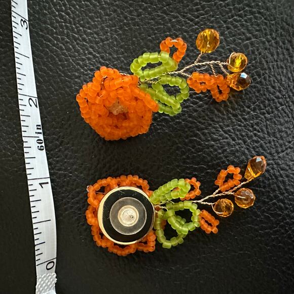 Bollywood Desi Chunky Beaded Flower Earrings - Picture 2 of 3